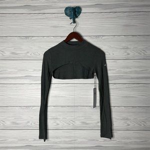 ALO Yoga Gray Long Sleeve Crop Top